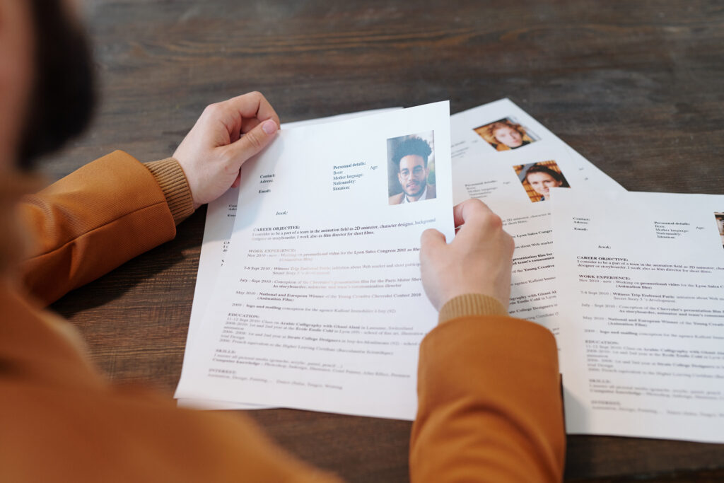 Recruiter reviewing candidates